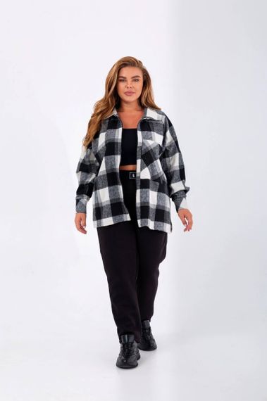 Женский теплый костюм рубашка и штаны NB23031 цвет черный, размер 46/50 | Зображення 5