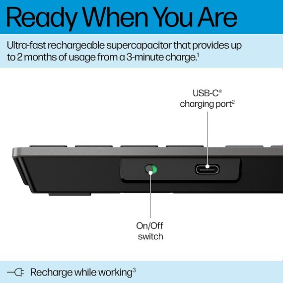 Клавиатура мембранная HP 720 Multi-Device Rechargeable 9T5B1AA | Зображення 2