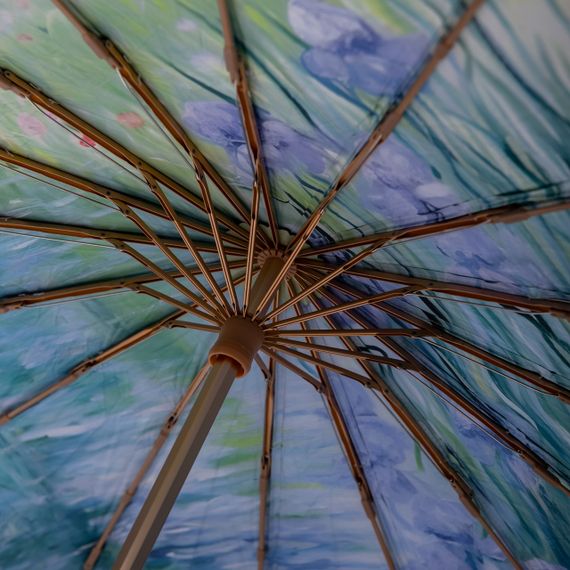 Парасолька механічна з принтом надійна з поліестеру діаметр 99 см Блакитна HP-23-3BL | Зображення 7