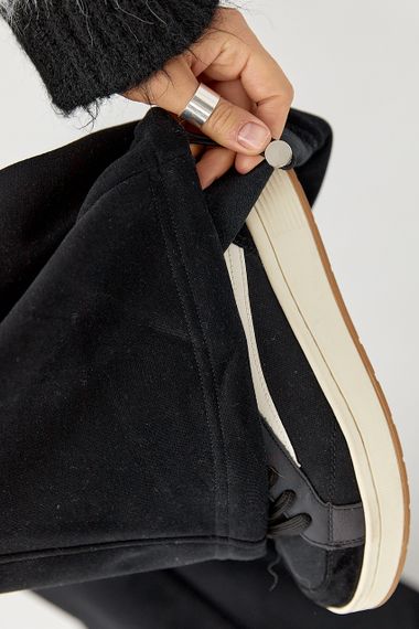 Жіночі теплі спортивні штани палаццо - чорний цвет, L/XL (є розміри) | Зображення 3