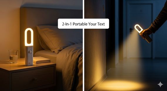 AiQUE SmartLight 2-in-1 — портативний світлодіодний нічник з датчиком руху та ручним режимом | Зображення 1
