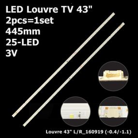 LED підсвітка Louvre TV 43" inch 445mm 25-led 3V L_160919 + R_160919 160919 L+R (-0,4/-1,1) Diamond 2шт.