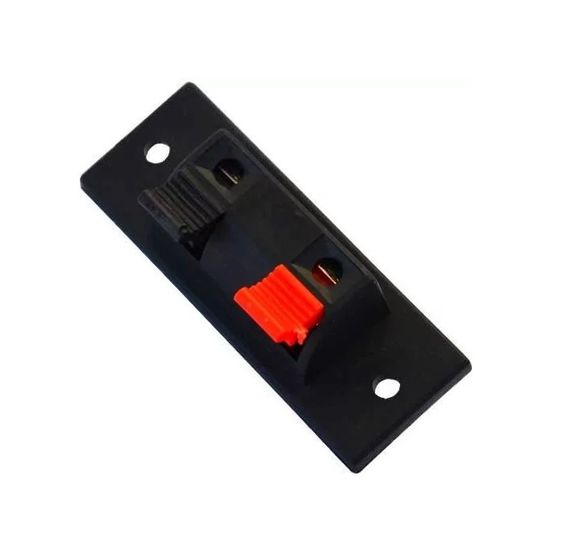 Гнездо акустическое зажим 2-х контактое, на прямоугольной панели 38х19мм