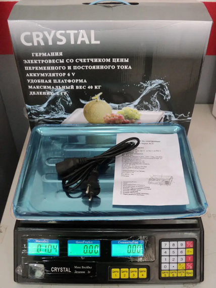 Весы Crystal 50 kg электронные настольные весы с калькулятором торговые | Зображення 3