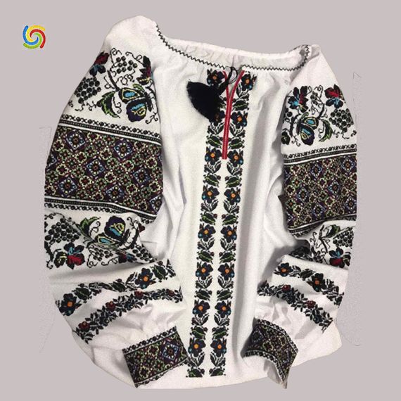 Рубашка Украинская вышиванка 024571 цвет белый размер XS/S