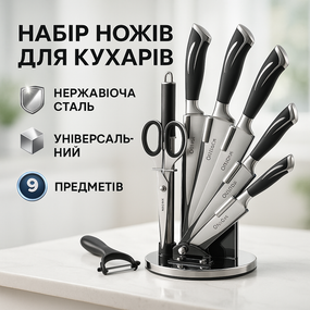 Товари для кухні ножі UNIQUE, Набір кухонних ножів для кухарів Набір ножів гурманів і кулінарів LQ-64