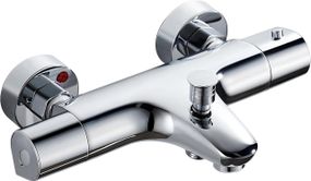 Термостатичний змішувач для ванни SINKTORY із захистом 38℃, з двома виходами води, латунний, хромований