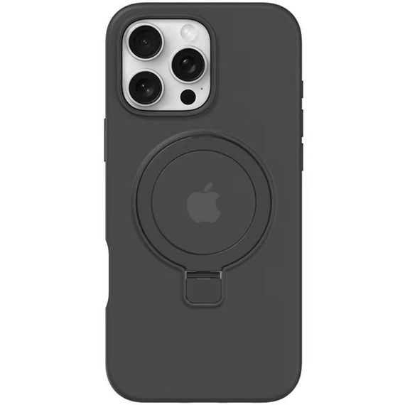 Чехол Silicone Case Full Protective with Ring для Apple iPhone 16 Pro (6.3") Black