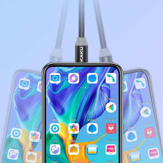 Магнітний кабель Kaku KSC-306 USB - MicroUSB 1m - Black | Зображення 3