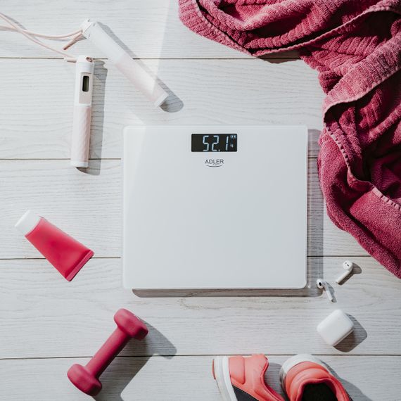 Весы напольные электронные стеклянные аккумуляторные Adler AD 8194 белые до 180 кг с высокой точностью | Зображення 5