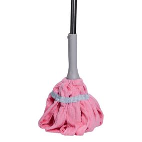 Швабра телескопічна для миття підлоги універсальна мотузкова швабра з самовіджимом для прибирання Рожевий HP-35015-13P