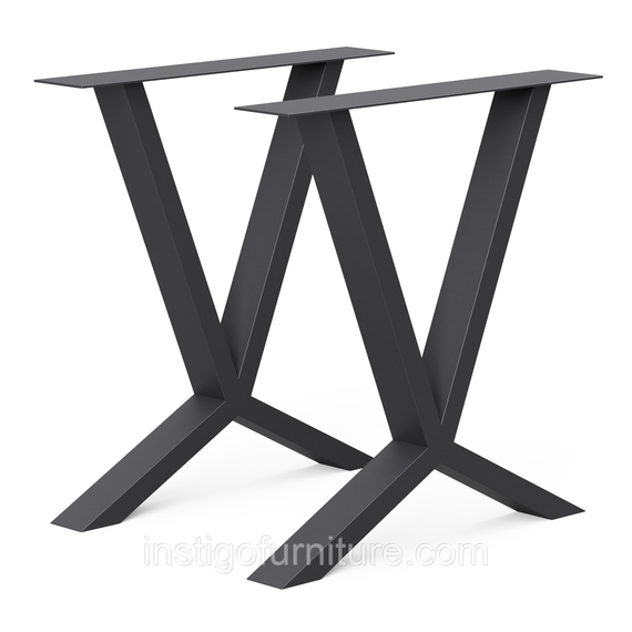 Комплект опор для столу з металу 700×100mm, H=730mm (профільна труба: 80x40mm)
