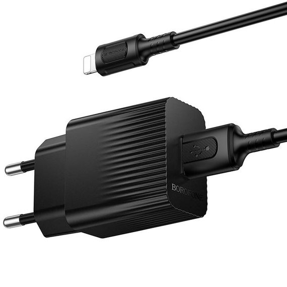 МЗП Borofone BAS71A Source 10.5W (1USB-A) + кабель USB to Lightning Black | Зображення 2