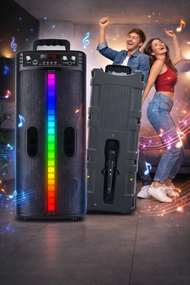 Портативна бездротова Bluetooth колонка-караоке TTD-2806 RGB-підсвічування, мікрофон, пульт ДК