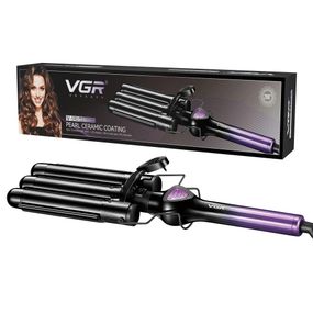 Плойка для волосся потрійна VGR V-590 PURPLE 130 Вт фіолетова
