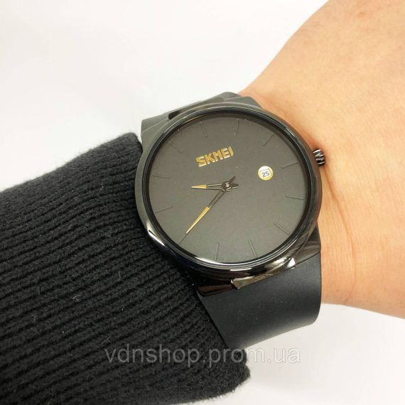 Часы мужские очень стильные SKMEI 1509BK, Стильные статусные наручные часы стрелочные AT-99 | Зображення 2
