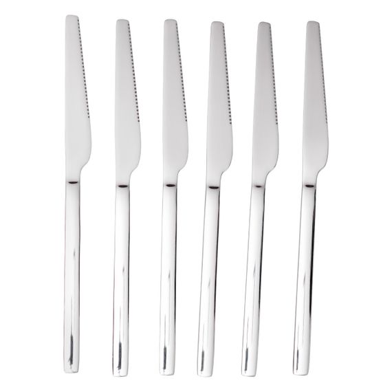 Набір столових ножів 6 штук з нержавіючої сталі 23 (см) Срібло HP-8-26 | Зображення 1