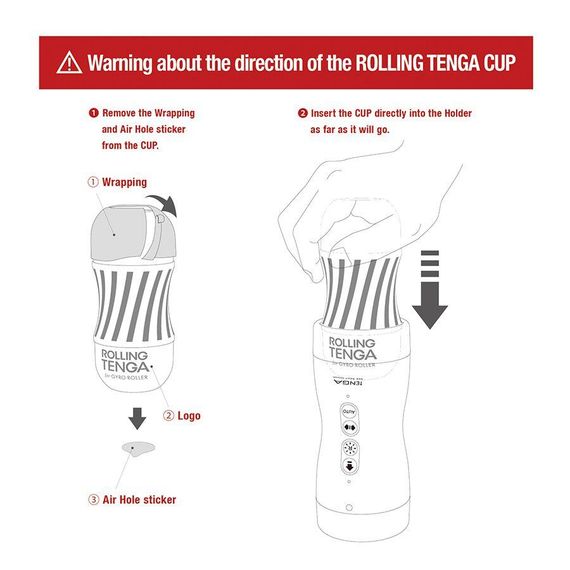 Автоматичний мастурбатор Tenga VACUUM GYRO ROLLER, ротація та вакуум, сумісний з Tenga Cup | Зображення 4