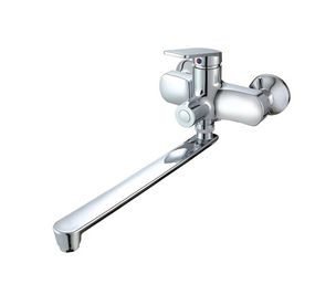 Змішувач для ванни Plamix Lucas-006 EURO SET Chrome (з шлангом, лійкою та кронштейном) (PM0710)