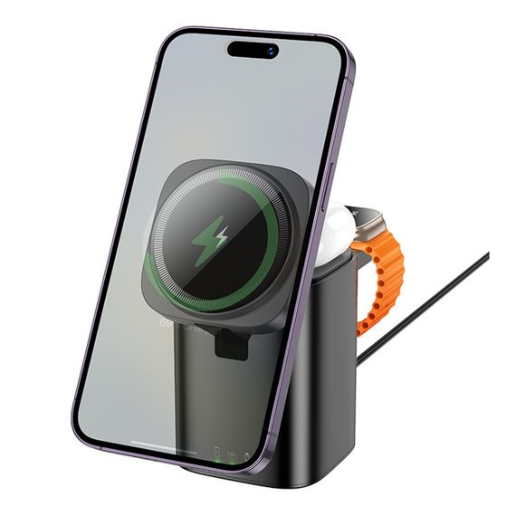 Бездротовий Зарядний пристрій Hoco CQ20 3-in-1 15 W Magnetic (iWatch) | Зображення 2