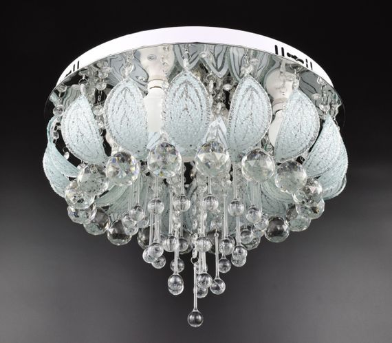 Люстра стельова з кольоровим LED підсвічуванням з пультом 25108 Хром 32х45х45 см.