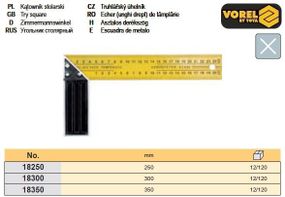 Косинець кутнік столяра I=250мм VOREL-18250