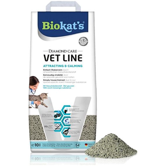 Наповнювач туалету для котів Biokat's Diamond Care Vet Line 10 л бентонітовий (4002064613802) | Зображення 1
