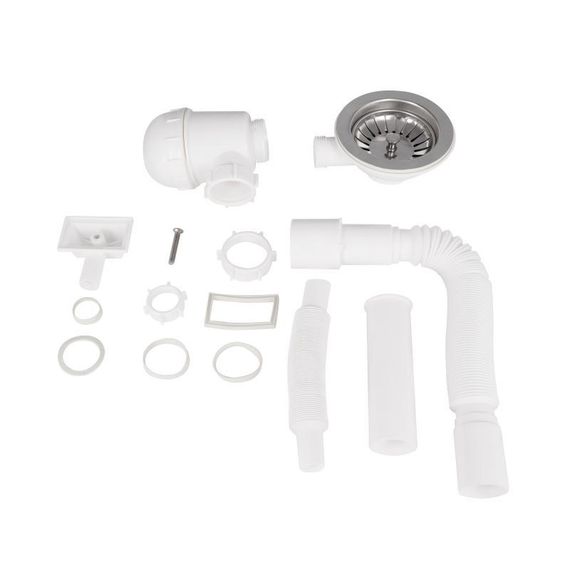 Сифон для кухонной мойки Lidz (WHI) 60 05 M001 01 EURO (выход 50 мм) | Зображення 2