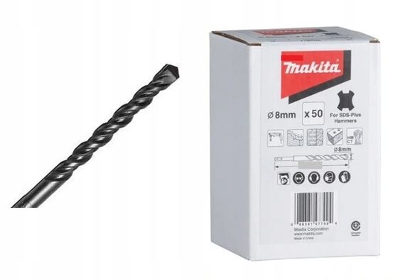 Буры для перфоратора SDS-PLUS Standard 8 x 160 мм Makita D-62038 (50 шт)