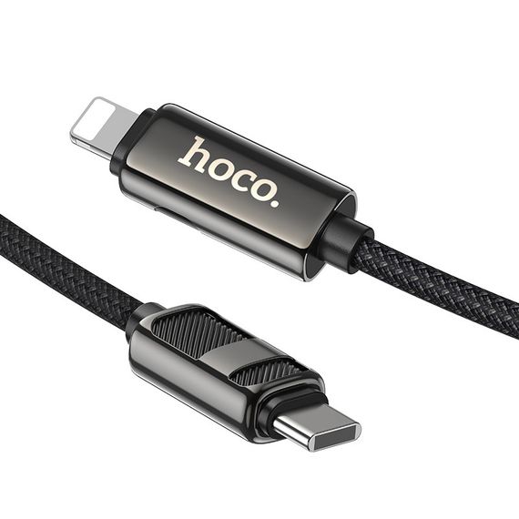 Дата кабель Hoco U137 Line with display Type-C to Lightning 27W (1.2m) Black | Зображення 3