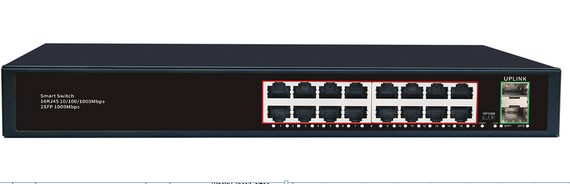 Коммутатор Merlion MG1016S 16 портов RJ45 Ethernet+2 SFP 10/100/1000