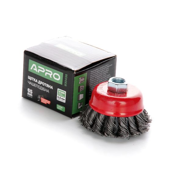 Щітка чаша сталеві витки 65 мм (УШМ) APRO 8304381 | Зображення 1
