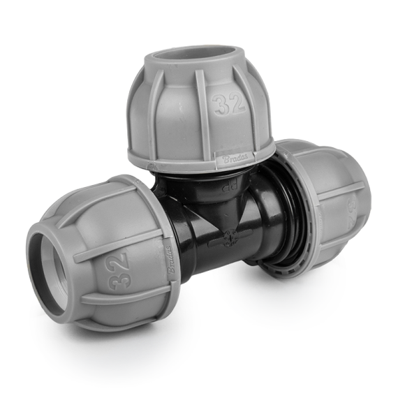 Трійник Bradas для труб PE 32 мм х 32 мм х 32 мм PN10 (DSRA10T32)
