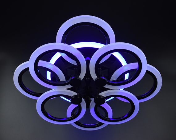 Люстра світлодіодна стельова LED світильник для квартири на стелю лед з пультом 26144 Чорний 11х45х54 см. | Зображення 6