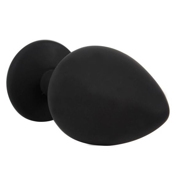 Чорна силіконова анальна пробка із кристалом (Розмір M) | Зображення 7