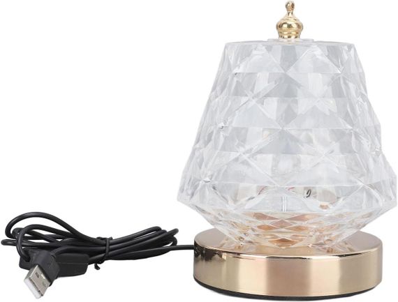 Лампа настільна Crystal з 16 кольорами RGB, нічник з USB і пультом дистанційного керування, світлодіодна лампа | Зображення 2