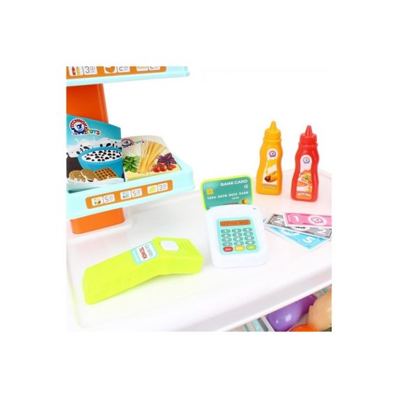 Ігровий дитячий набір "Маркет" 0730TXK прилавок з полицями, кошик, різні продукти | Зображення 4