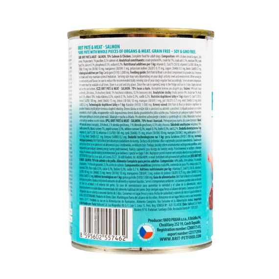 Корм вологий Brit Care Pate and Meat для дорослих собак з лососем 400 г | Зображення 3