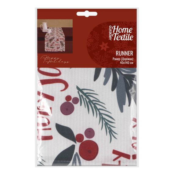 Раннер Ardesto Happy Holidays ART01HW 40х140 см білий гостролист | Зображення 7