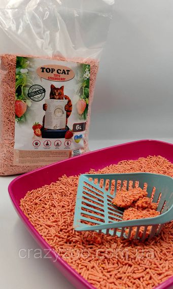 Наполнитель для кошачьего туалета Top Cat Tofu соевый тофу с ароматом клубники 6 л TCT 80521 | Зображення 2