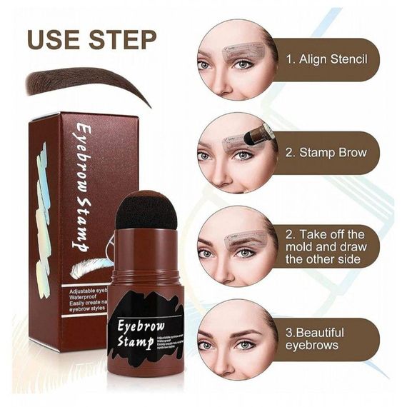 Тени для бровей с трафаретом светло-коричневые 4 | Зображення 1