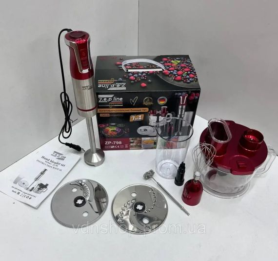 Блендер Zepline ZP-798 1500 Вт 7в1 червоний | Зображення 2