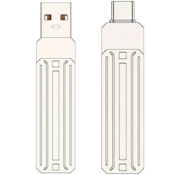 Флеш-накопитель Wiwu Wi-FD001 3in1 (USB-A/C/L) USB 3.0 — 64GB Silver | Зображення 3