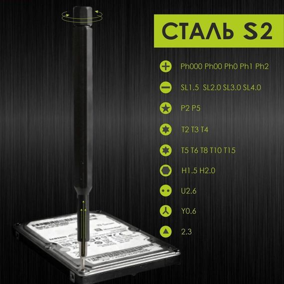 Викрутка для точних робіт із магнітними бітами 25в1 Tool 25Set набір прецизійних викруток у кейсі | Зображення 4