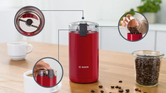 Кавомолка електрична Bosch TSM6A014R для зернової кави з потужним мотором | Зображення 2