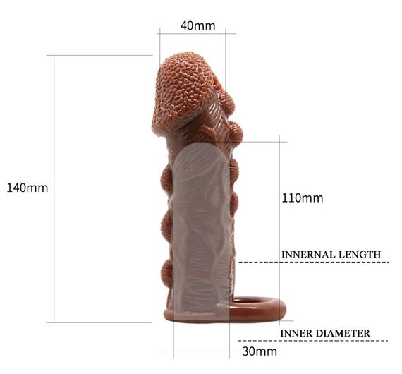 Насадка - презерватив Brave Man, BI-016012 ( коричнева ) Sex Aura | Зображення 6