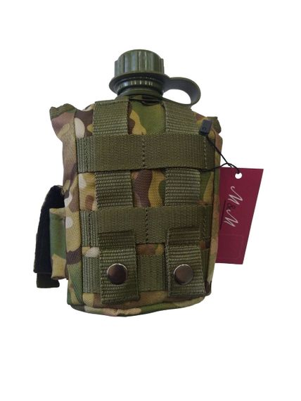 Фляга пластикова 1000 мл хакі в чохлі M&M мультикам (213540) | Зображення 3