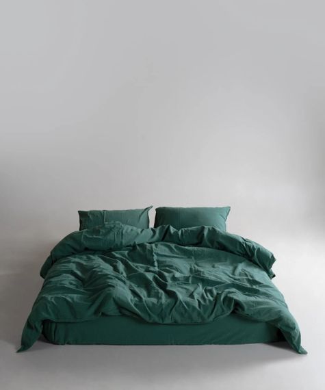 Постельное белье Limasso Stonewashed Ranforce 200 х 220 см Dark Green