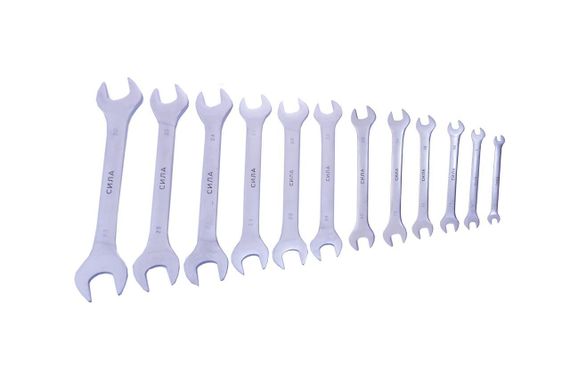 Набор ключей рожковых CrV 6-23, 24x27, 25х28, 30х32мм (12шт) СИЛА