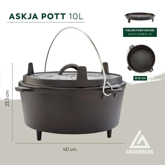 Казан з кришкою Groenberg Askja Pot 33 cm / 10 L Black (266018) | Зображення 6